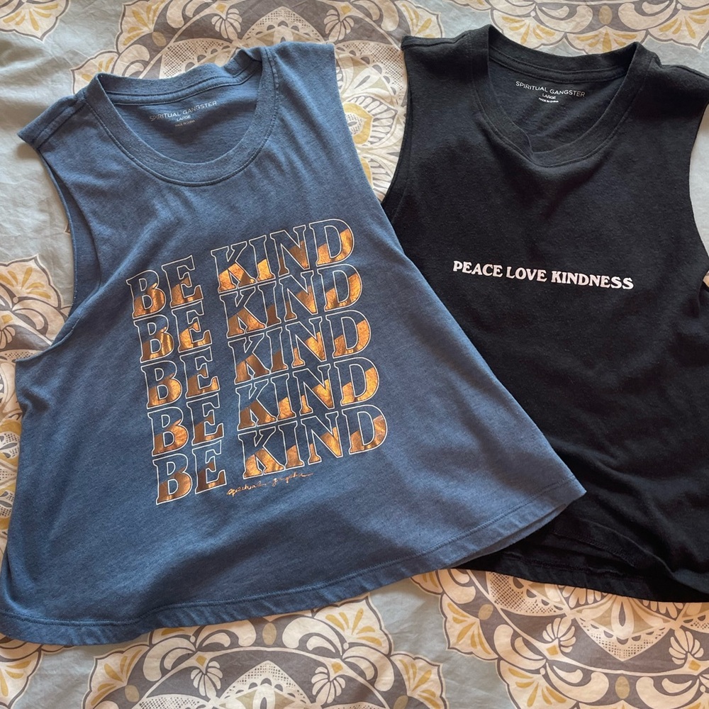 2 Spiritual Gangster Callie tanks. Size Large